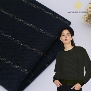 Quality Sweatshirt Striped Knit Fabric , 320gsm Yarn Dyed Organic French Terry Fabric wholesale