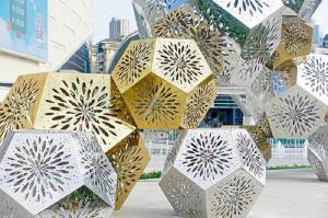 Quality Gold Plated Public Art Decorative Metal Sculpture Large Hollow Stainless Steel wholesale