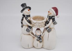 Quality Winter Season Polyresin Crafts Christmas Figurines Decorations Candle Holder wholesale