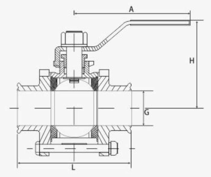 High Quality 304 Stainless Steel 3PC Clamp Ball Valve with Handle