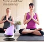 Drop Shape 350ml Glass Ultrasonic Diffuser With Wood Grain Base