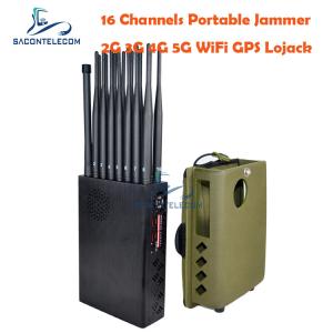Quality 12000mAh 16w Mobile Phone Signal Blocker 20m WiFi GPS Jammer 2G 3G 4G 5G wholesale