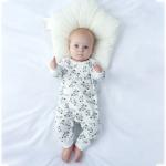 Stock Organic Cotton Baby Long Sleeve Romper Wholesale Newborn Baby Clothes