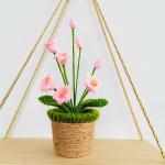 New Creative Luxury Handmade Crochet Knitting Plants Flowers Handicraft Home