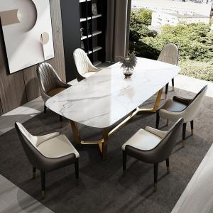 Quality Stainless Steel Rectangular Square Marble Top Dining Table OEM ODM wholesale