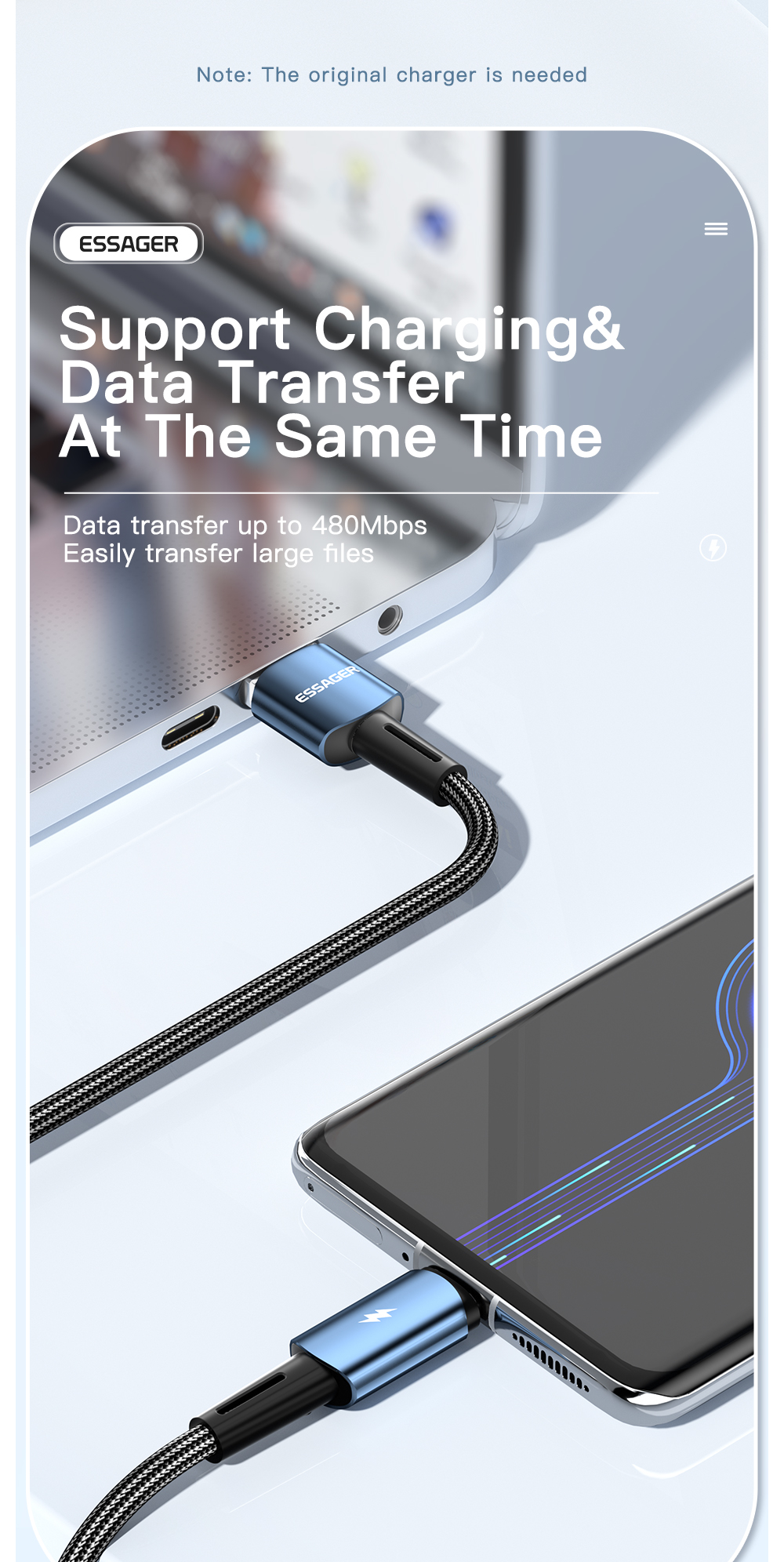 Sunset USB to Type C Cable 120W Quick Charge Type C Data Cable 6A