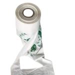 PBAT PLA Corn Starch Biodegradable Shopping Bags Custom Size White Green Color