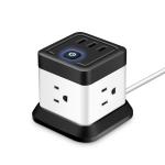 Extension Socket 250V 10A 2 USB Ports Universal Travel Mobile Multiple Plug