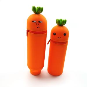 Quality Pencil Case Silicone Pencil Box Pen Bag Holder For Desk Stand Up Pen Case Pencil Box Students Silicone StorageMakeup Bag wholesale