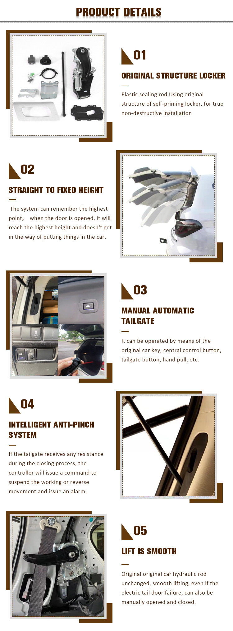Auto Parts Suitable for Y62 Nissan Tourer Electric Tailgate System Tailgate Lifter