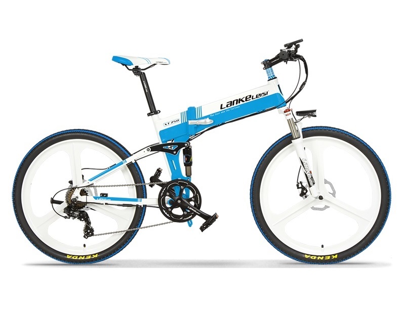 26 Inch Folding Full Suspension Mountain Ebike With Hidden Battery