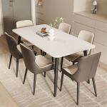 Customized Size Round Dining Table 4 Seater With Leather Chairs
