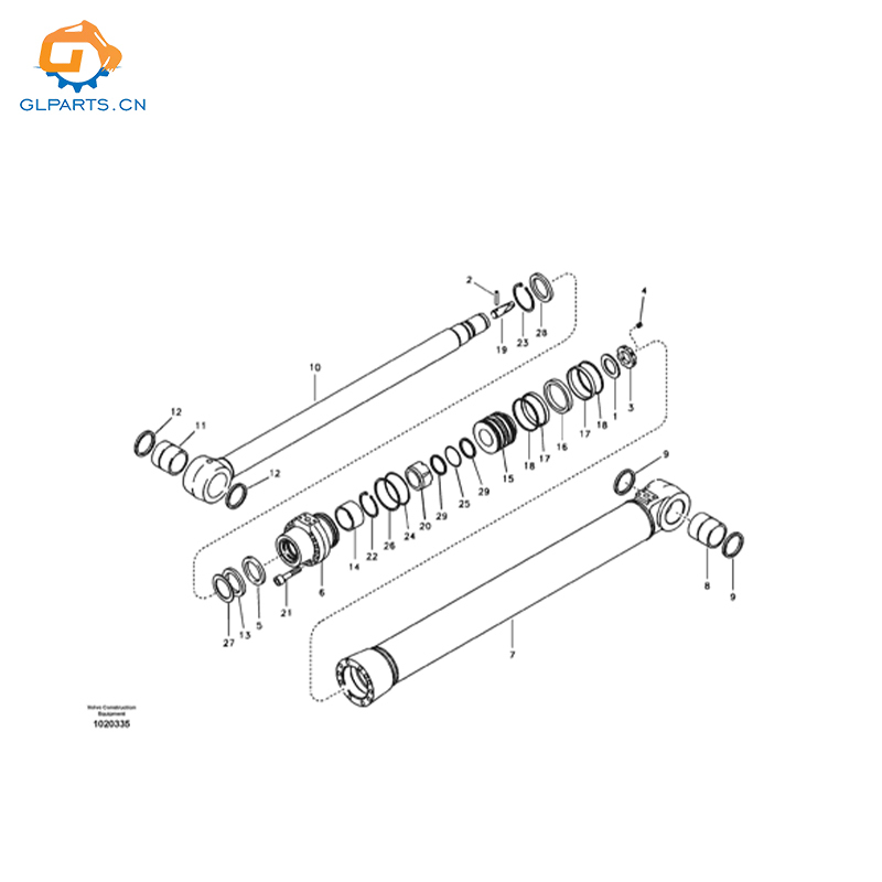 VOE14535416 14535416 Dipper Arm Cylinder for Volvo EC330B EC360B Excavator Parts Factory