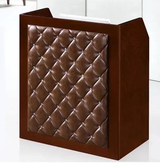 Wholesale New Design Luxury Black Office Wood Counter Diamond L Shape Office