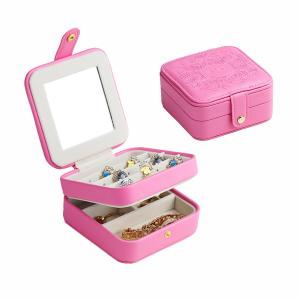 Quality Detachable Partitions Portable Travel Jewelry Case , Two Layer Jewelry Box 11.5*11.5*5.7cm wholesale