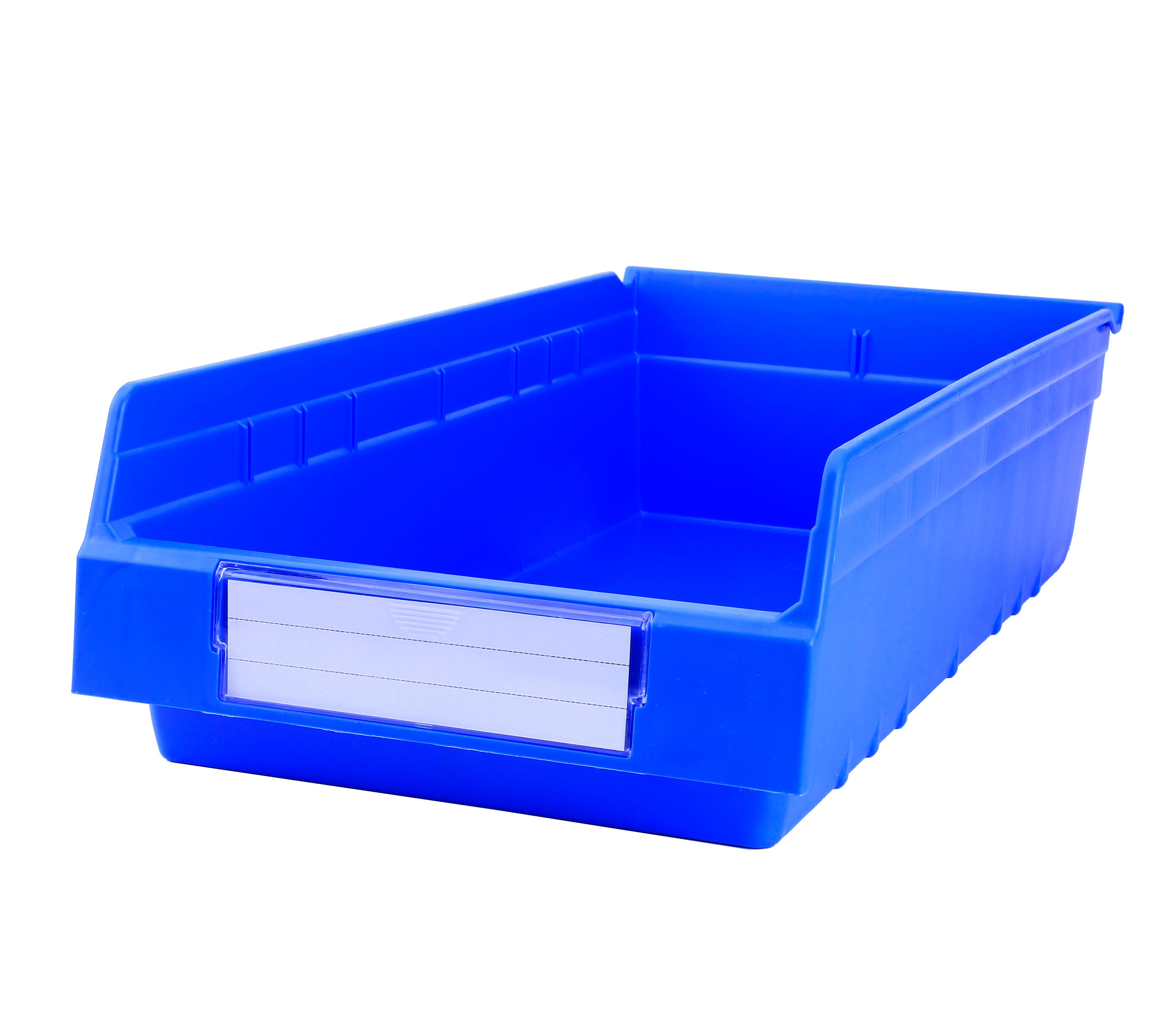 PP Customized Color Warehouse Storage Racking Crate Plastic Shelf Bin Office Organizer