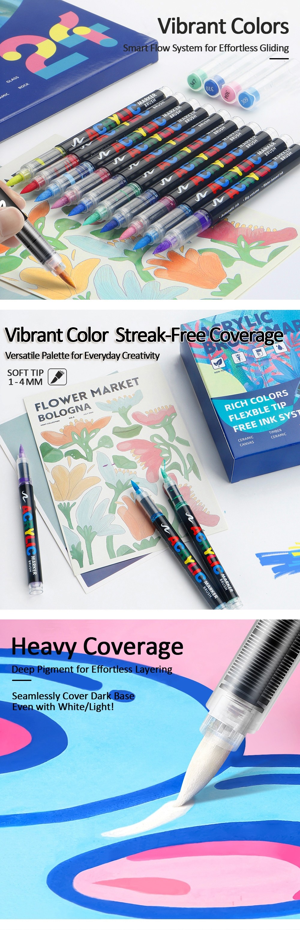 Colorful Painting Pens Students Direct Liquid Acrylic Marker Pen