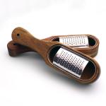 1 Piece Cheese Grater Stainless Steel with Removable Acacia Wood Collection