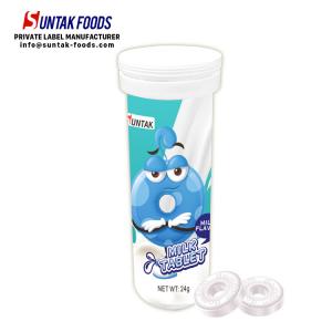 Quality Private label good tasty milk tablet for your children(Milk flavor,youghurt flavor,strawberry flavor) wholesale