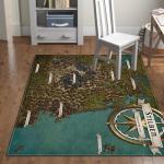 Unti-Slip Polyester Printed country map Area Rugs and Carpets40x60cm