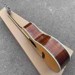 Yellow Painting Solid Spruce Top 39 Inch 000 Type Acoustic Guitar Abalone Ebony