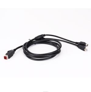 Quality 5A Nylon 24V PoweredUSB Cable To USB-B Male And Hosiden Plug For Printer wholesale
