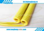 Glossy Yellow Polyurethane PUR Coated High Flex Customized Curly Cable