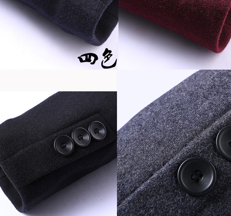 Large Lapel Medium Long Cashmere Classic Utility Male Turn-down Collar Slim Fit Overcoat Trench Fox Jacket Man Coat