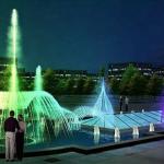 Portable water fountain landscaping led light