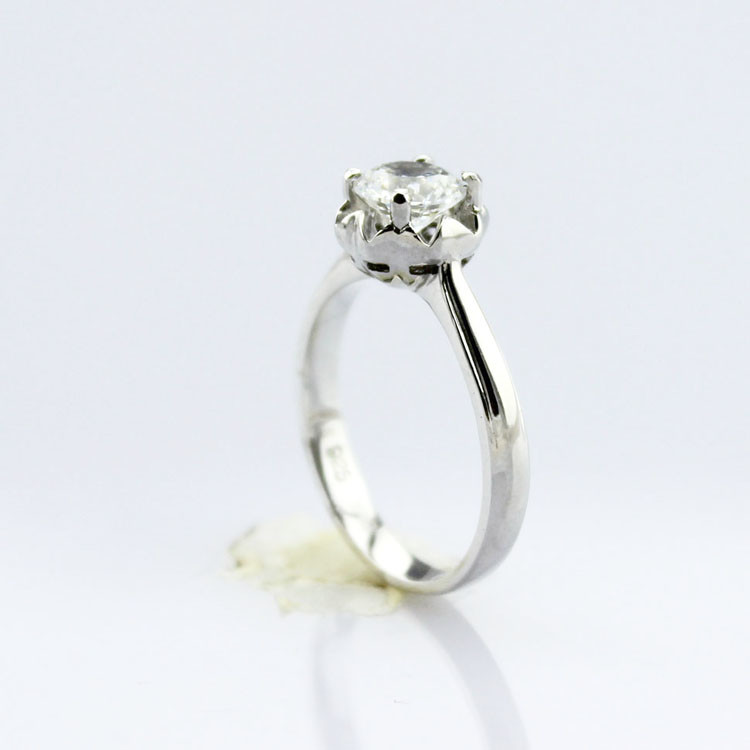 925 Silver Women CZ Diamonds Engagement Ring(F35)