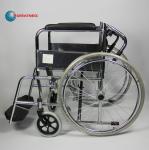 Hospital Folding Steel Wheelchair With Detachable Footrest Flip Back Seat