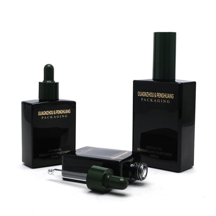 Serum Glass Essential Oil Dropper Bottle 100ml Square Shape