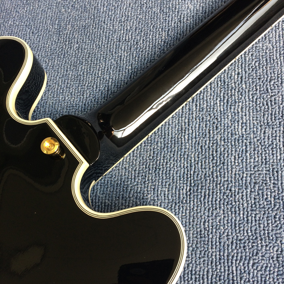 Hollow body jazz electric guitar,Black Jazz Guitar,Rosewood Fingerboard