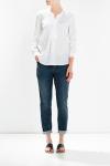 Simple White Pure Muslimah Linen Blouse Women Ladies