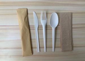 Quality Compostable Cornstarch Disposable Cutlery Kit With Napkin wholesale