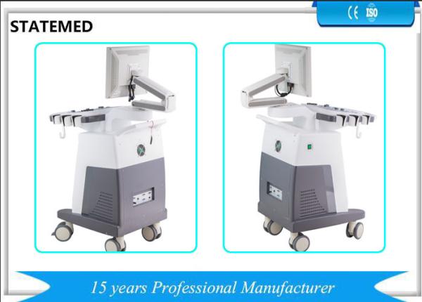 Cheap Trolley Type Color Doppler Ultrasound Scanner 24 Bit Color Depth 3 Transducer Ports for sale