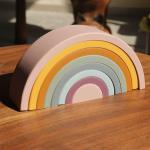 New Children'S Education Silicone Rainbow Round Cloud Arched Colorful Building