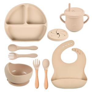Quality Off White Silicone Food Catcher Bibs OEM Rubber Bib With Catcher wholesale