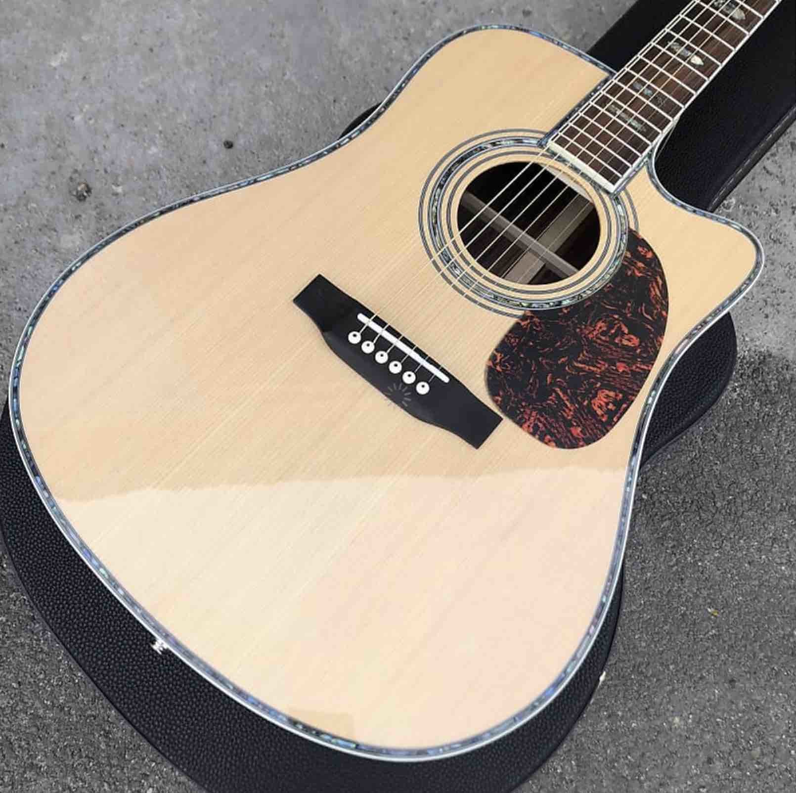 Classical Acoustic Guitar Grand Cutaway 41" Solid Spruce Top Rosewood back&side 301 EQ Abalone Binding