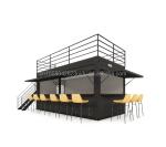 Galvanized Steel Square Tubes Steel Coffee Shop Container Modern 20ft Prefabrica
