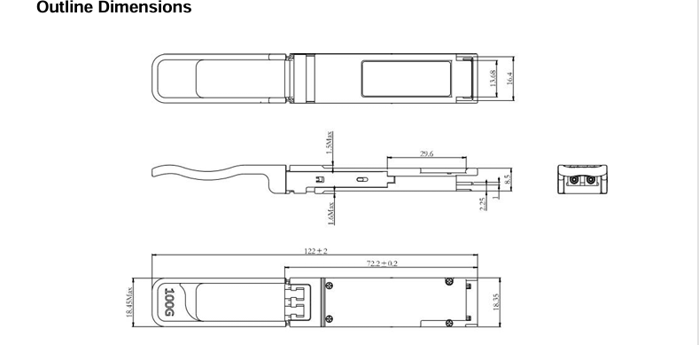 3.3V DC Power Source Computing Interconnect 100G QSFP28 BIDI SR Transceiver for Data Center Hot Pluggable Optical Module