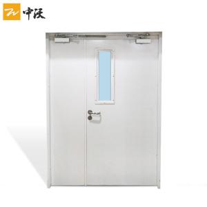 Quality Dark Gray Color Unequal Leaf Modern Fire Rated Doors With Vertical Glass 45mm Thick wholesale