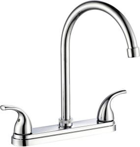 Quality Brass Centerset Two Handle Kitchen Faucet In Chrome Deck Mounted wholesale