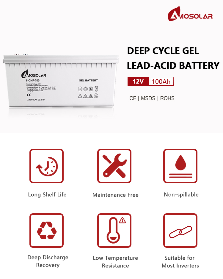 12V 250Ah Gel Battery For Solar System With 1500times Cycle Life And OEM/ODM Accepted