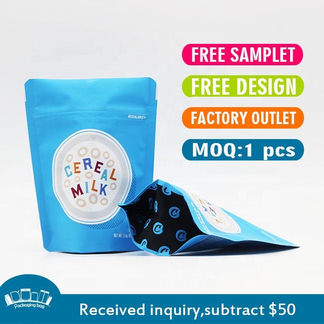 Customize Mylar Bags Smell Proof Zip Lock Soft Touch ECO Friendly Stand up Pouches