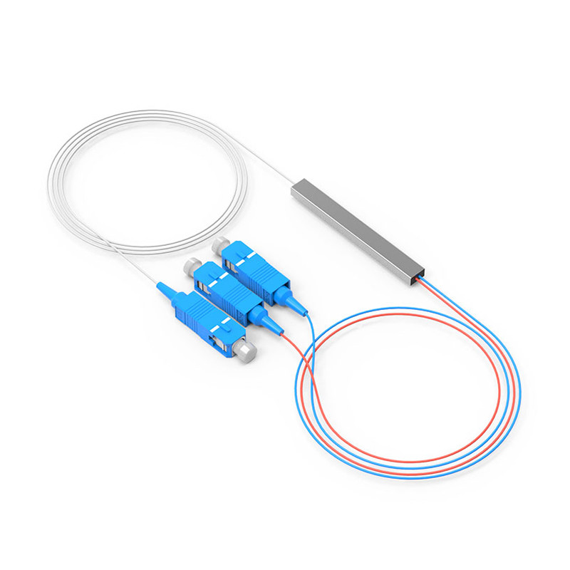 4 Way Fiber Optic Splitter 1*4 Sc Apc Plc Splitter G657A1 0.9mm Cable Steel TubeFor Terminal Box