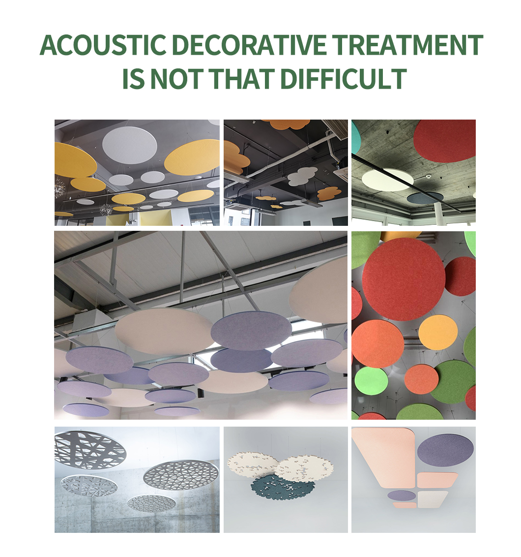 Polyester Fiber Sound Dampening Ceiling Tiles Decorative Design for Hotel