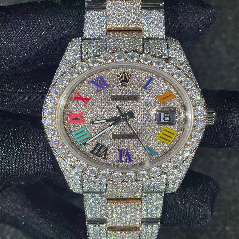 Luxury Moissanite Watch Rolex Datejust Bling Jewelry Moissanite Iced Out Watch