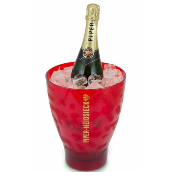 Piper Heidsieck Vintage Plastic Champagne Ice Bucket Red Purple Transparent