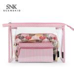 Custom Two Compartment PVC Cosmetic Organizer Bag Transparent
